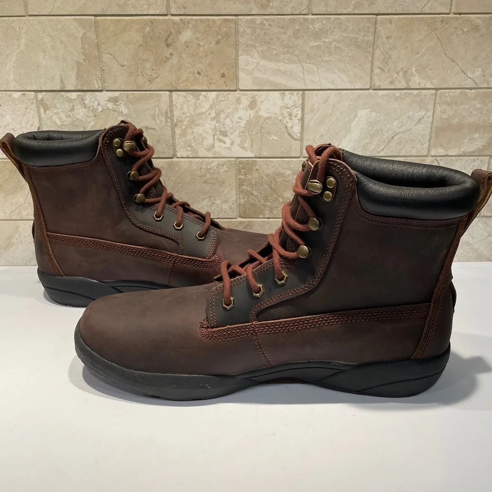 Dr. Comfort‎ Boss 9520 Mens Brown Leather Therapeutic Boots Size 14XW No insoles